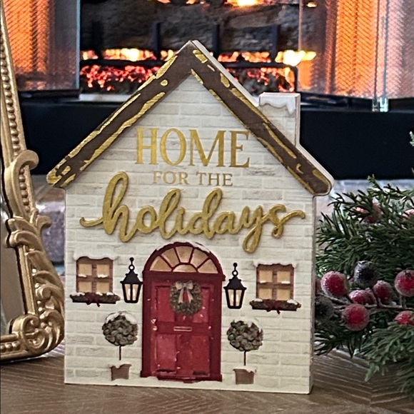 Other - NEW! Shabby Chic Cottage Wood Home For The Holidays Christmas Village House